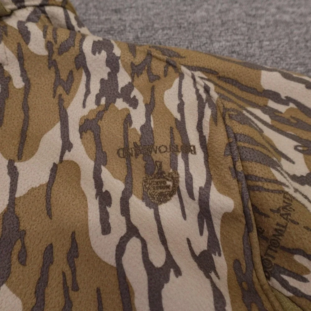 CHG Elite Jacket Mens Medium Brown Camo Fleece Full Zip Mossy Oak Bottomland
